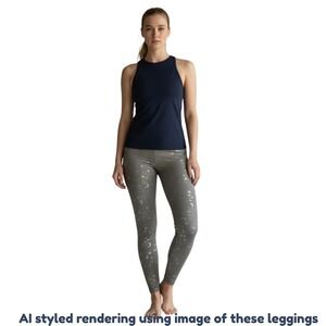 Beyond Yoga Womens XL Soft Shine High Waisted Lucky Stars Leggings Crop 23" Tan